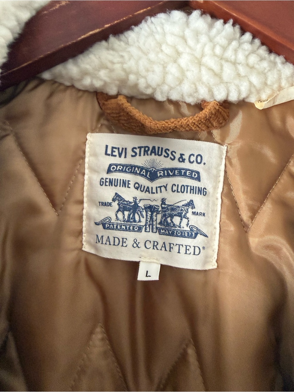 Levi's Made and Crafted Men’s Tan Shearling-Lined Jacket